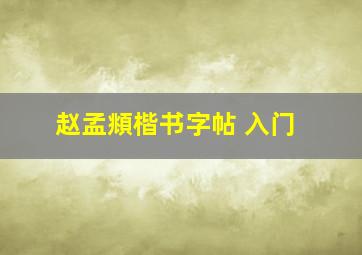 赵孟頫楷书字帖 入门